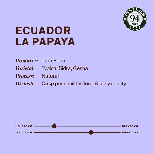 Ecuador Juan Pena Natural La Papaya 4oz